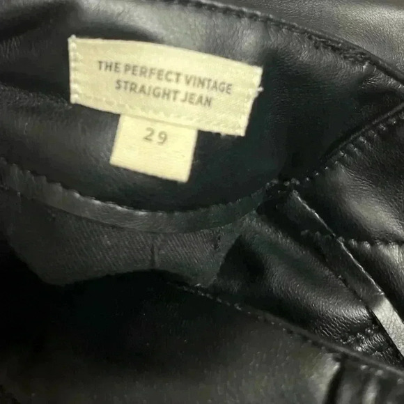 NWT Madewell Perfect Vintage Straight Jean Faux Leather Black 29 Regular - Picture 9 of 10